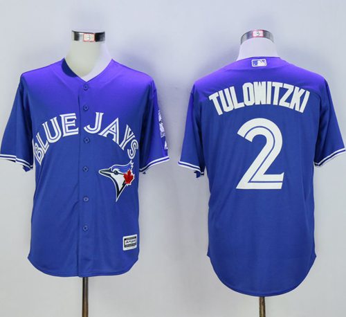 Blue Jays #2 Troy Tulowitzki Blue New Cool Base 40th Anniversary Stitched MLB Jersey - Click Image to Close